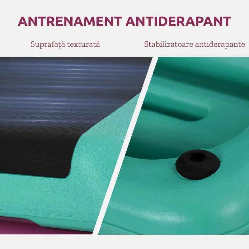 HOMCOM Stepper aerobic antiderapant și reglabil pe 3 niveluri, din plastic și PP, 110x40x20 cm, multicolor