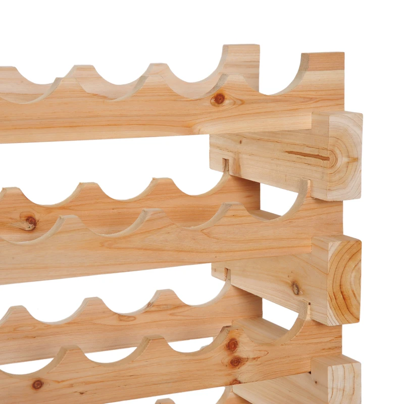 IE Located HOMCOM Stackable Wine Rack, Modular Storage Shelves, 72-Bottle Holder, Freestanding Display Rack for Kitchen, Pantry, Cellar, Natural