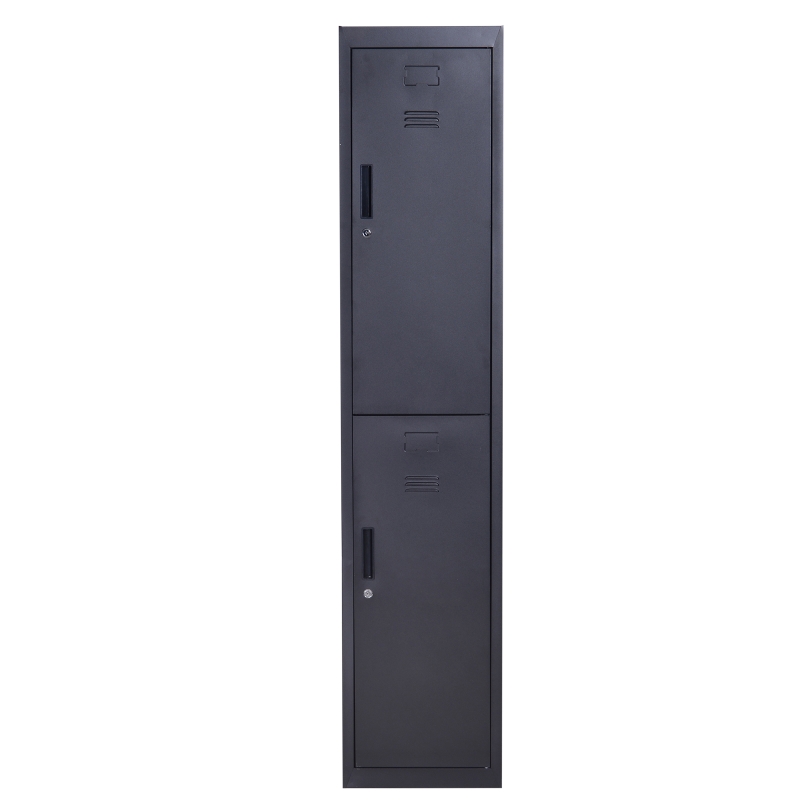 Vinsetto Armoire à casiers à 4 niveaux, casier vestiaire métallique avec 2 portes verrouillables à 2 clés, 38x46x180cm, noir