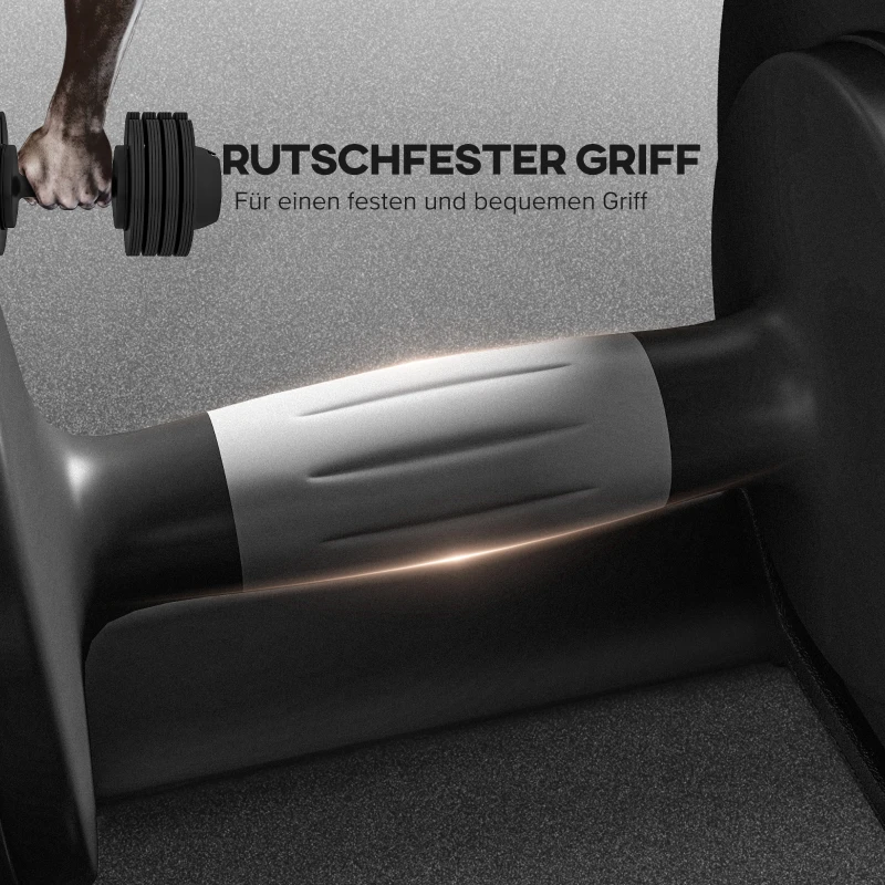 SPORTNOW Verstellbare Hantel, 7-24 kg Hantel mit Ablagefach, rutschfest Griff, Kurzhantel aus Kunststoff
