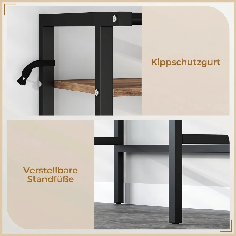 HOMCOM Wasmachinerek badkamerrek met droogstang, 3 niveaus voor badkamer, wasruimte, 67 x 40 x 161,8 cm, bruin