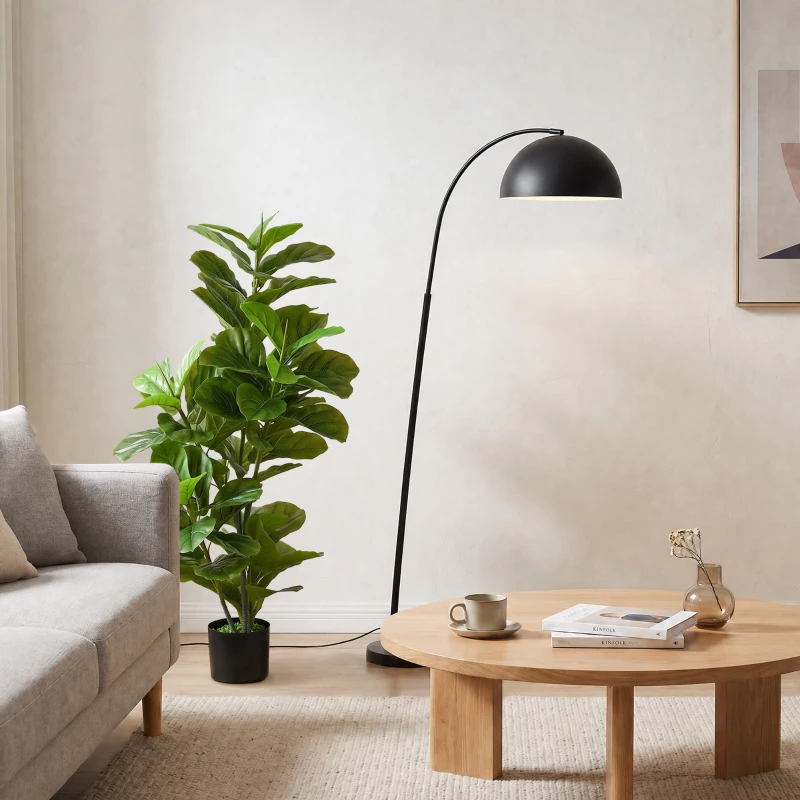 HOMCOM Kunstficus, 110 cm hoog met 90 bladeren en pot voor Woonkamer