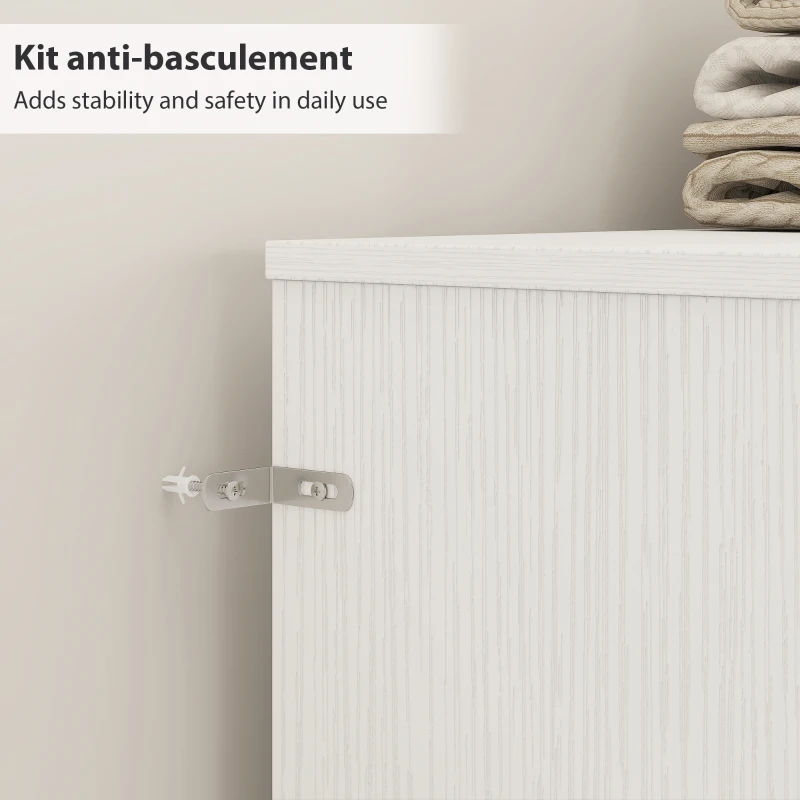 HOMCOM Tête de lit sur pied avec rangements, accessoire de lit 4 compartiments ouverts, 160 x 20,2 x 108,2 cm, blanc