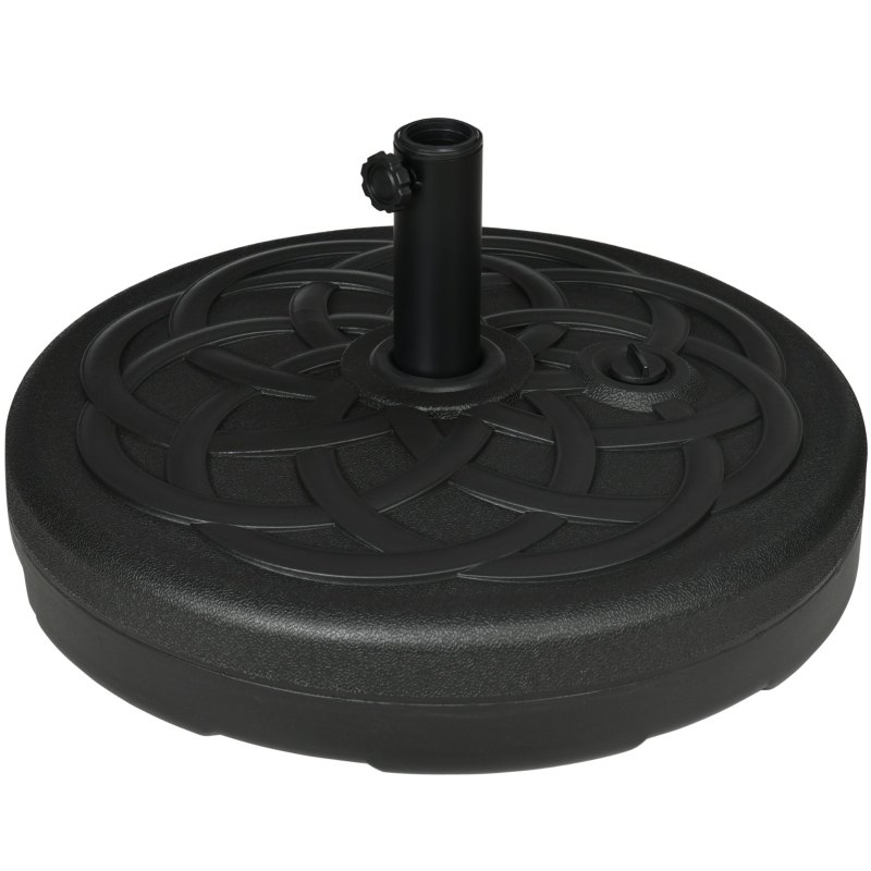 Outsunny Pied de parasol base de lestage à remplir de sable ou d'eau Ø 56 x 30,5H cm noir