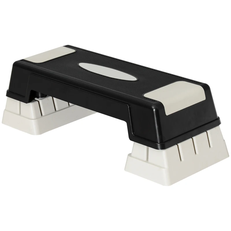 HOMCOM Stepboard stepper aerobics fitness hometrainer drievoudig in hoogte verstelbaar zwart