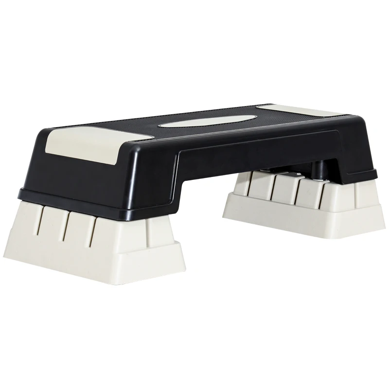 HOMCOM Stepboard stepper aerobics fitness hometrainer drievoudig in hoogte verstelbaar zwart