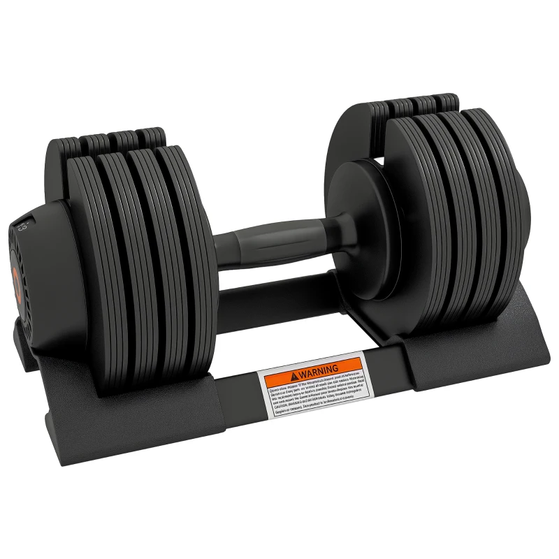 SPORTNOW Verstellbare Hantel, 7-24 kg Hantel mit Ablagefach, rutschfest Griff, Kurzhantel aus Kunststoff