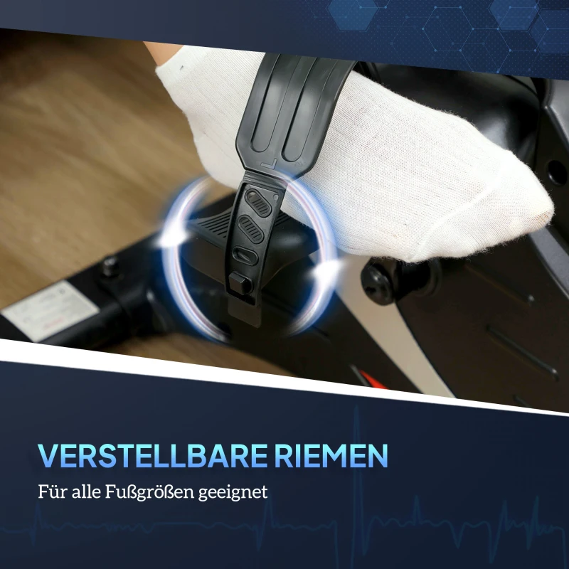 SPORTNOW Mini-trainingswiel, voetpedaaltrainer, trainingsapparaat met 8 weerstandsniveaus, LCD-display, metaal, kunststof, zwart