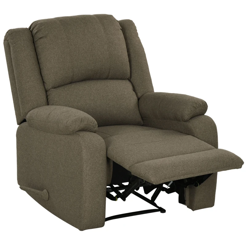 HOMCOM Relaxsessel, Liegefunktion und Fußstütze, verstellbar, bis 150 kg, Stahlrahmen, 90 x 96 x 98 cm, Braun
