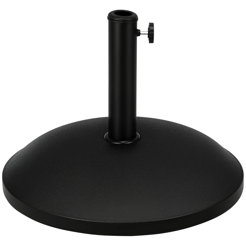 Outsunny Base Redonda para Chapéu de Sol, 25 kg Suporte de Cimento para Postes Ø33 mm Ø38 mm, Ø48 mm Preto