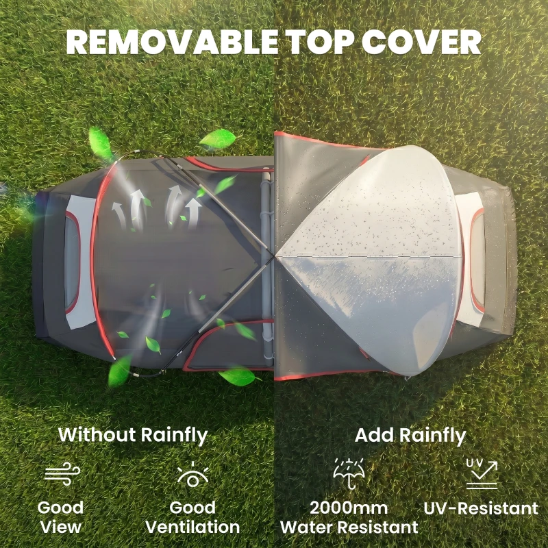Outsunny Camping Tent for 6-8 Man with 2000mm Waterproof Rainfly and Carry Bag for Fishing Hiking Festival, Grey