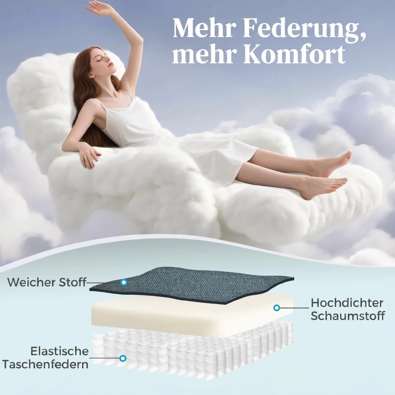 HOMCOM Sta-op fauteuil met zachte bekleding, relaxstoel met afstandsbediening en zijvakken, blauw