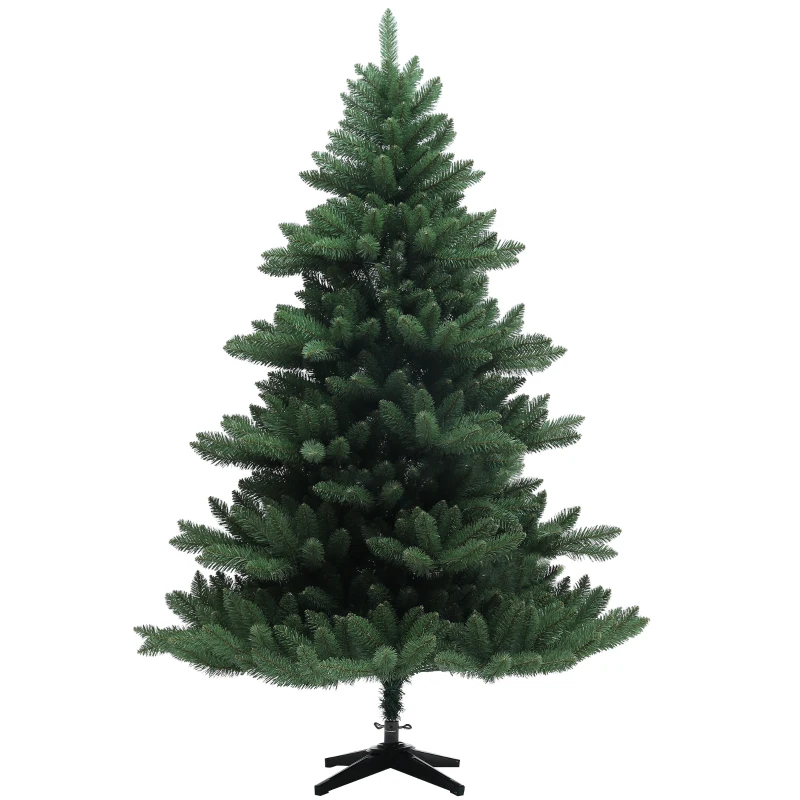 HOMCOM Kunstkerstboom 180 cm, Brede Kunstspar met 880 takken, Kerstboom met inklapbare stalen voet, Kerstdecoratie inclusief metalen standaard voor binnen