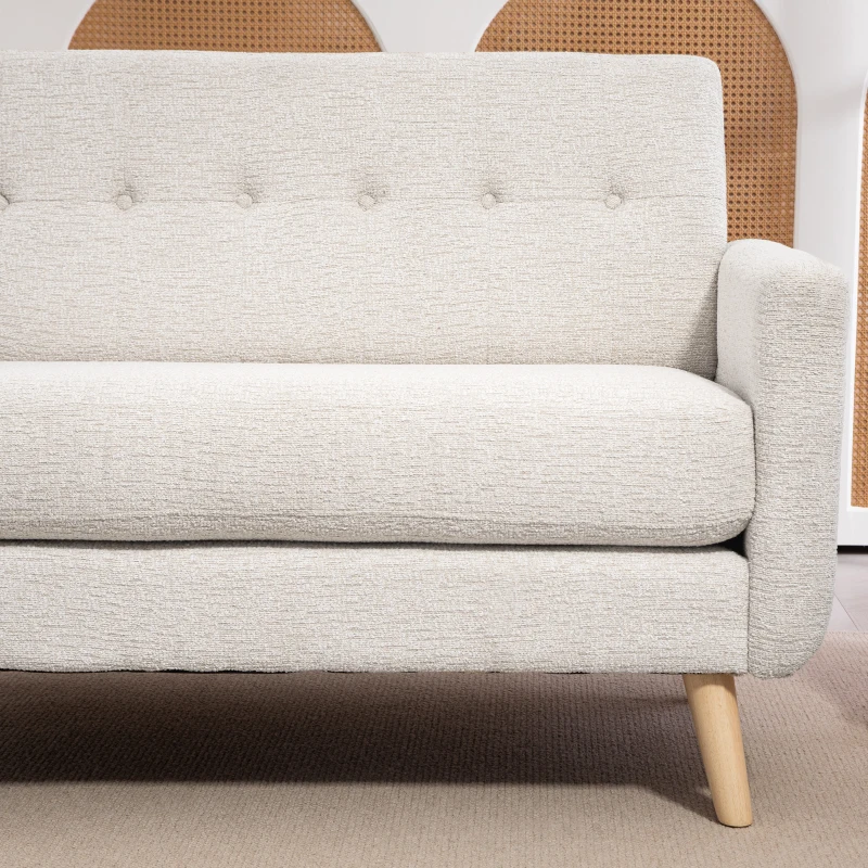 HOMCOM Zweisitzer-Sofa, komfortabel, 134x71x82 cm, Beige