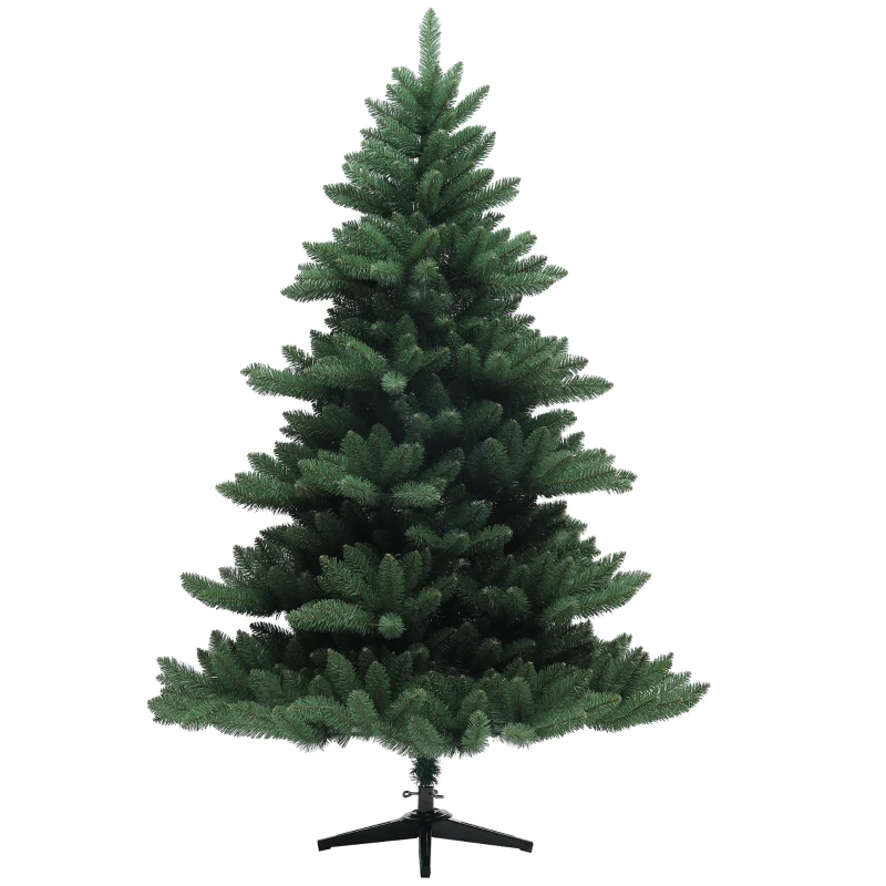 HOMCOM Kunstkerstboom 180 cm, Brede Kunstspar met 880 takken, Kerstboom met inklapbare stalen voet, Kerstdecoratie inclusief metalen standaard voor binnen