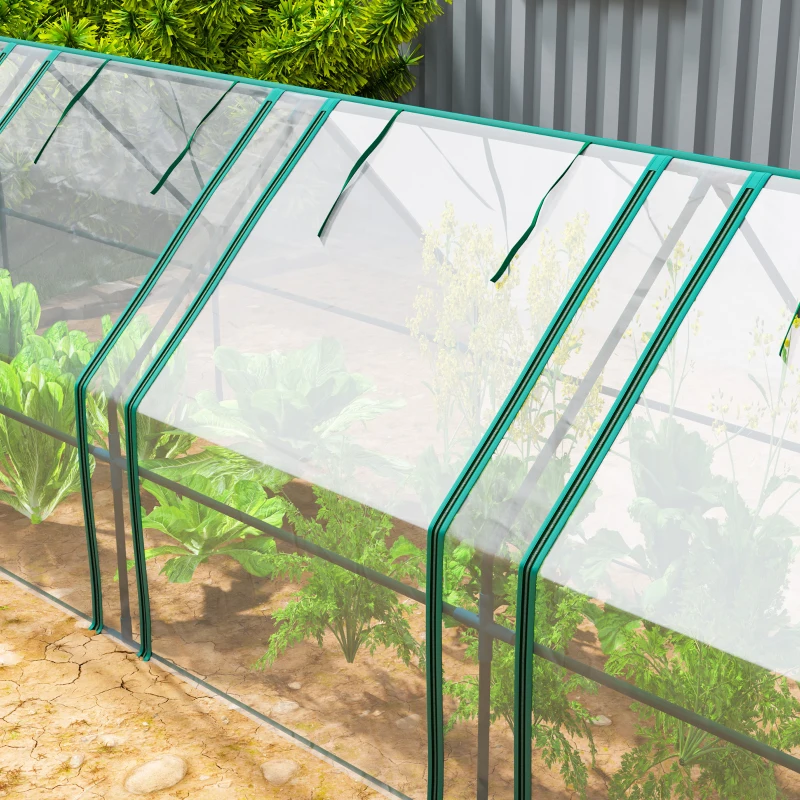 Outsunny Kas met ritsvenster, winterbestendige buiskas van staal 360 x 90 x 90 cm transparant