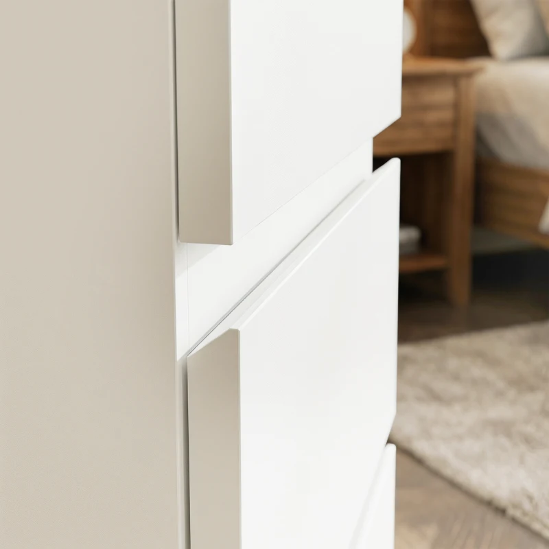 HOMCOM Ladekast met 3 lades, moderne opbergmeubel voor de slaapkamer, wit