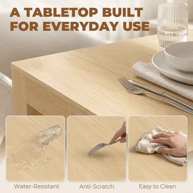 HOMCOM Tavolo Consolle Estendibile con 5 Lunghezze Regolabili per 10 Persone, Stile Moderno Minimalista, Effetto Legno Chiaro