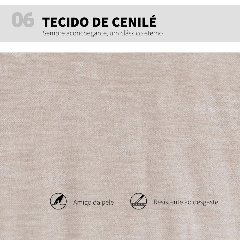 HOMCOM Cadeira de Escritório com Assento Largo sem Apoios de Braço Rodas Altura Ajustável Giratória Função Basculante 62x67x83-93 cm Bege