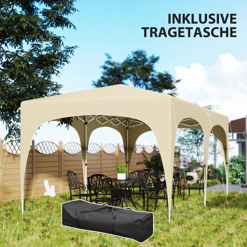 Outsunny 3 x 6 m Pop-up Pavillon mit Seitenwänden, UPF50+ höhenverstellbares Gartenzelt mit Tragetasche und Sandsäcken