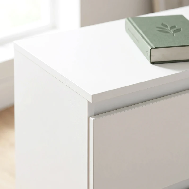 HOMCOM Ladekast met 3 laden, moderne opbergmeubels voor de slaapkamer, wit