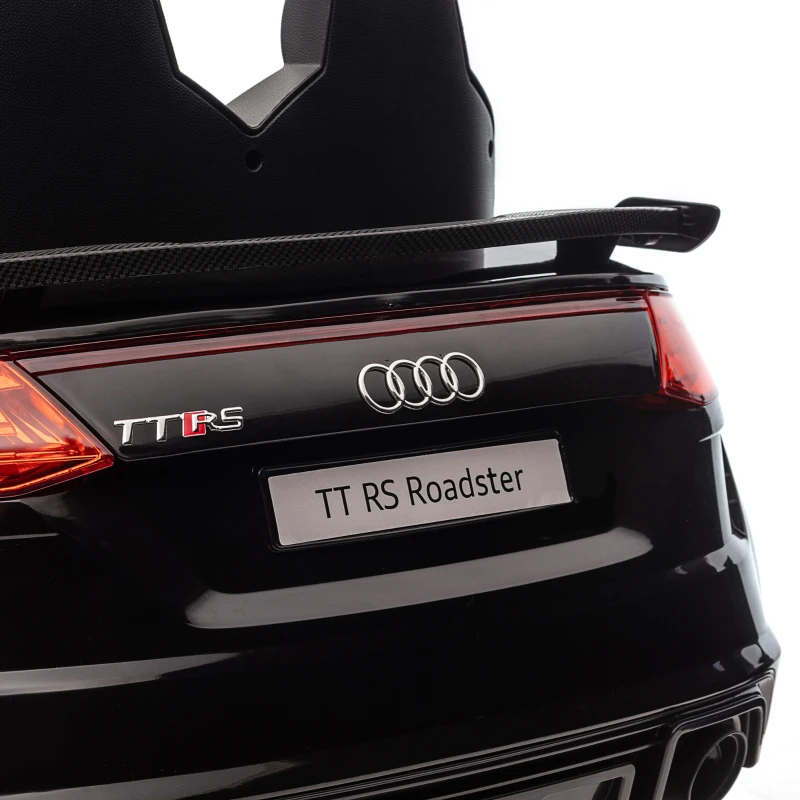 HOMCOM Kinder-Elektroauto, Audi TT RS Roadster, 3 km/h, Fernbedienung, LED, USB, Schwarz(m-9)