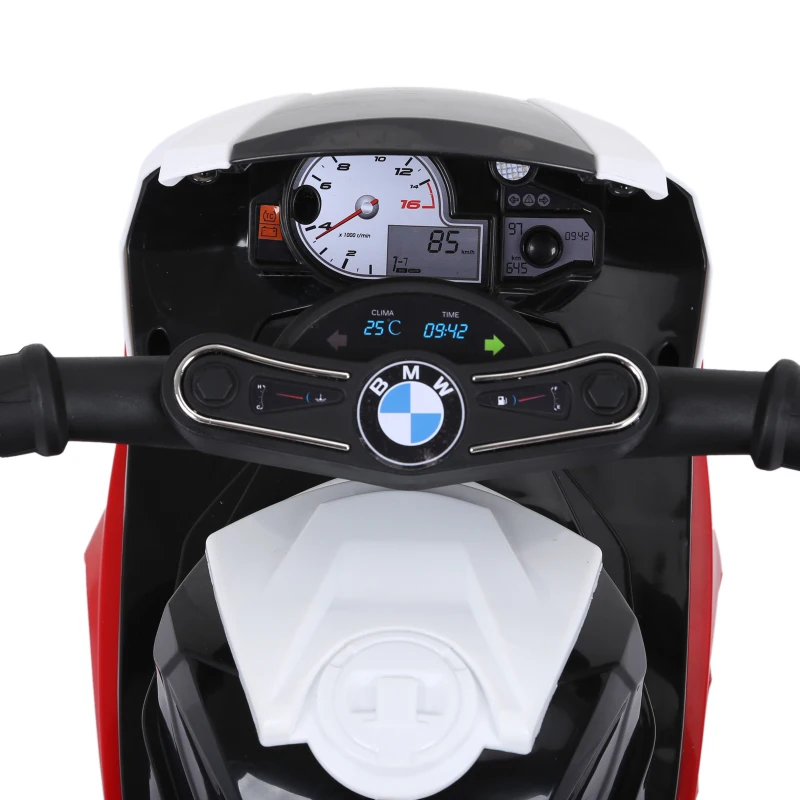 HOMCOM Electric Motorbike for Kids Ride on BMW Motorbike W/Headlights and Music, 6 V-Red