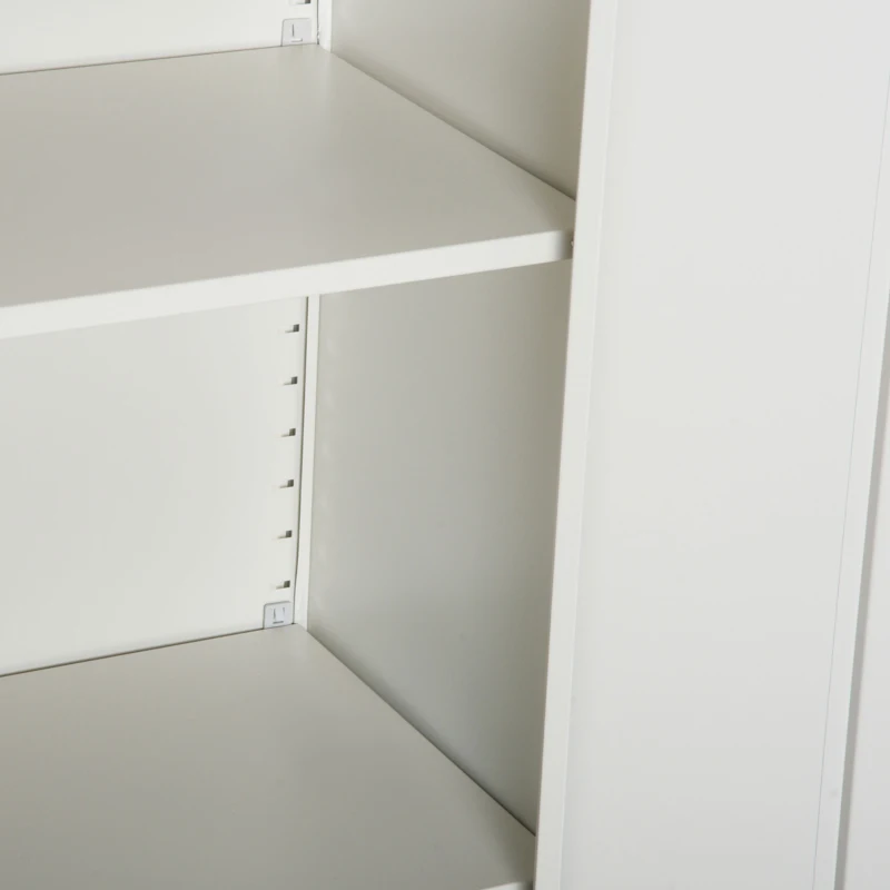 Vinsetto Cool Rolled Steel Tall Office Lockable Filing Cabinet, 2 Doors, 4 Internal Adjustable Shelves, Bookcase Cabinet Storage Unit, 80 L x 40 W x 184 cm