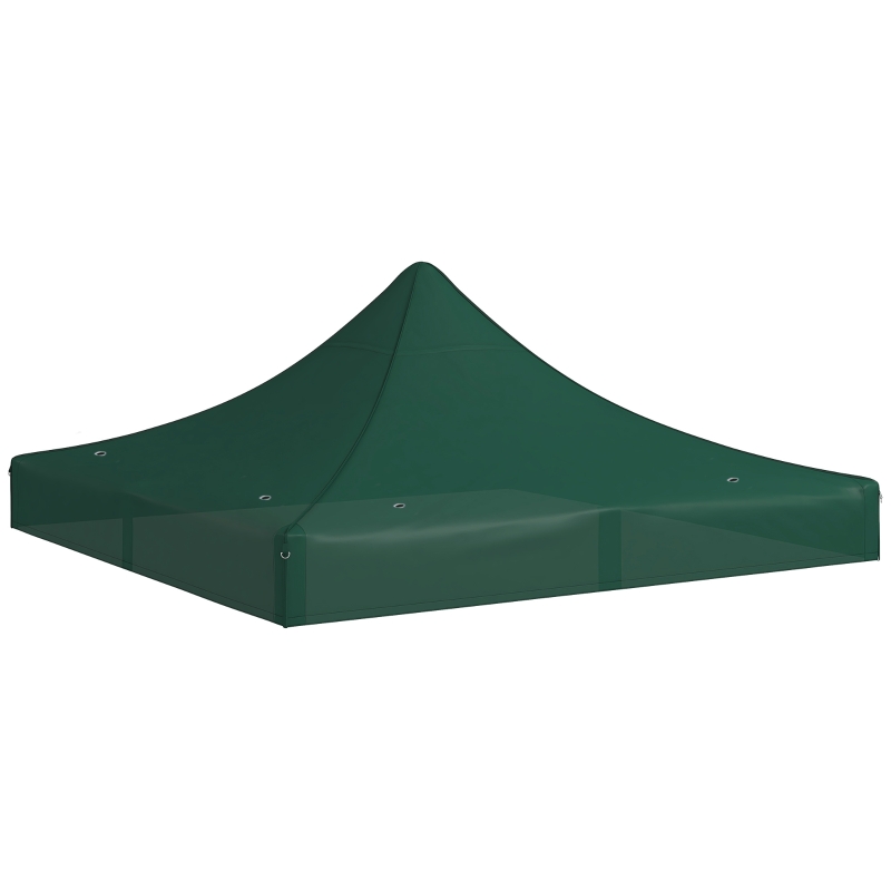 Outsunny Toldo de Substituição 3x3 m para Pérgola de Jardim Cobertura de Substituição para Tenda Dobrável Verde Escuro