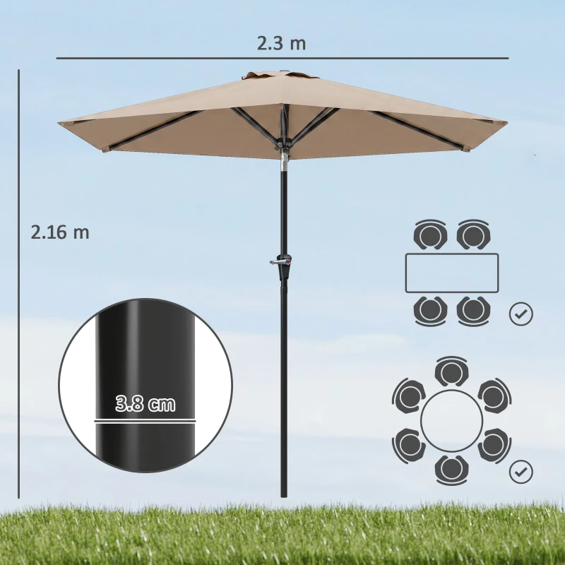 Outsunny Umbrela de Gradina Inclinabila 2.3x2 m