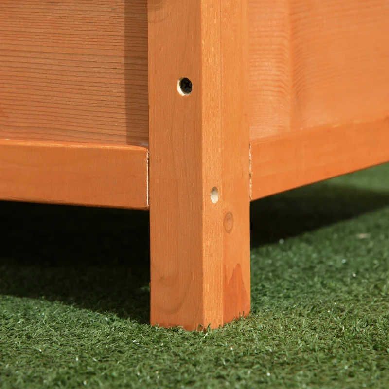 PawHut Wooden Dog House, Water-resistant Elevated Pet House with Open Top, 82W x 58D x 58H cm(m-18)