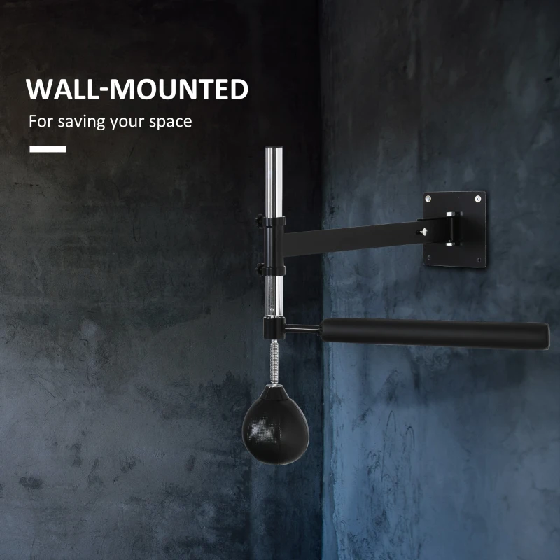 HOMCOM Wall Mount Fast-Reflexes Speed Bag Boxing, Height Adjustable Punching Bag, MMA, Martial Arts and Boxing Equipment for Training at Home