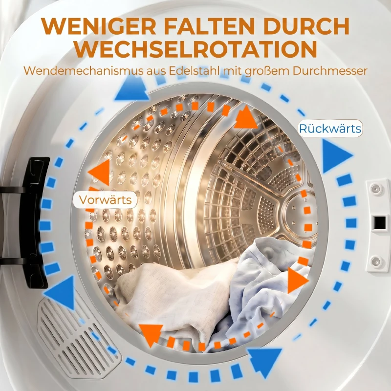 HOMCOM 1000 W Kompakt-Ablufttrockner mit Extra-Trocken & ECO-Modi, Timer- und Temperatureinstellungen, Weiß