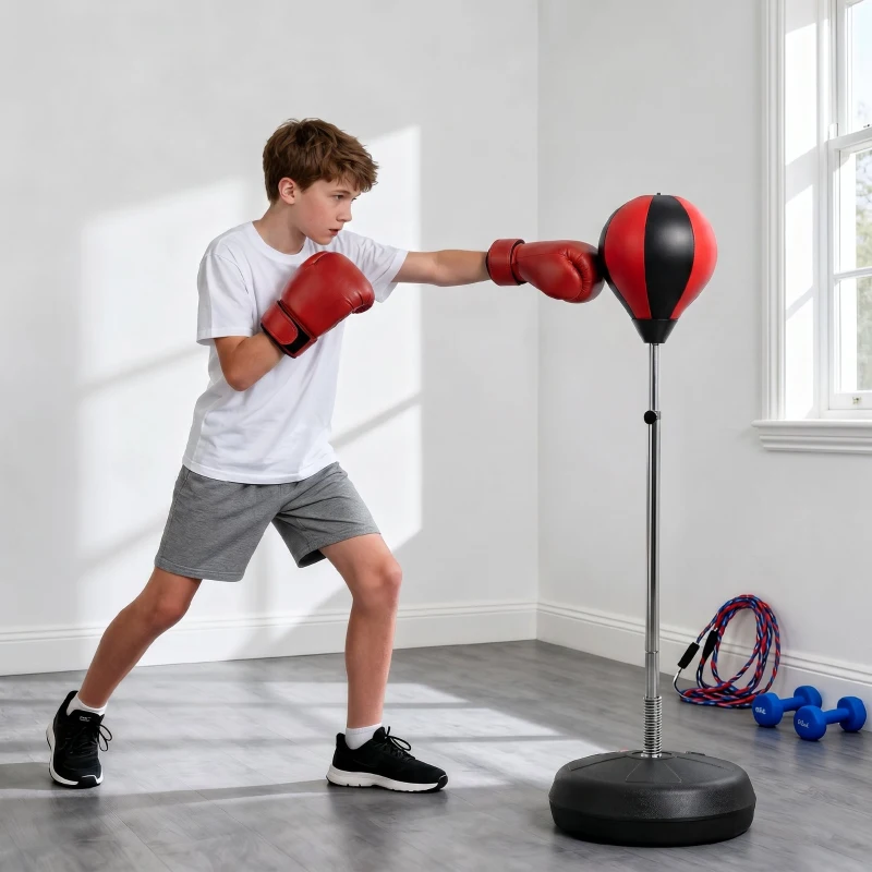 HomCom Sacco da Boxe Punching Ball con Guantoni e Pompa