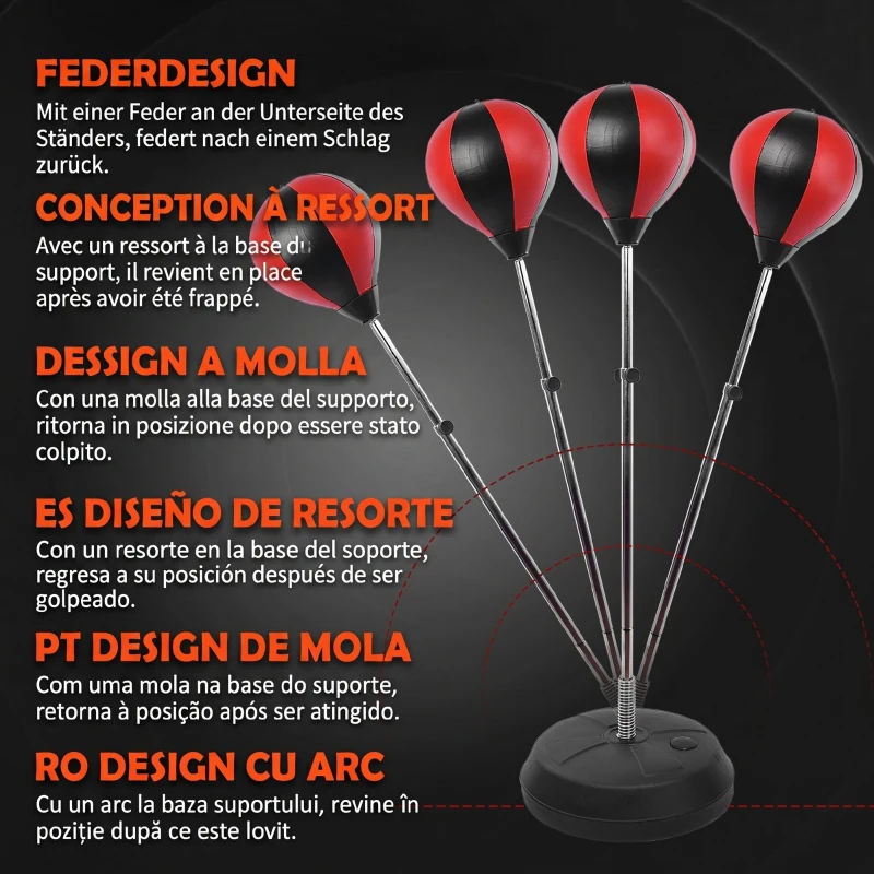HomCom Sacco da Boxe Punching Ball con Guantoni e Pompa