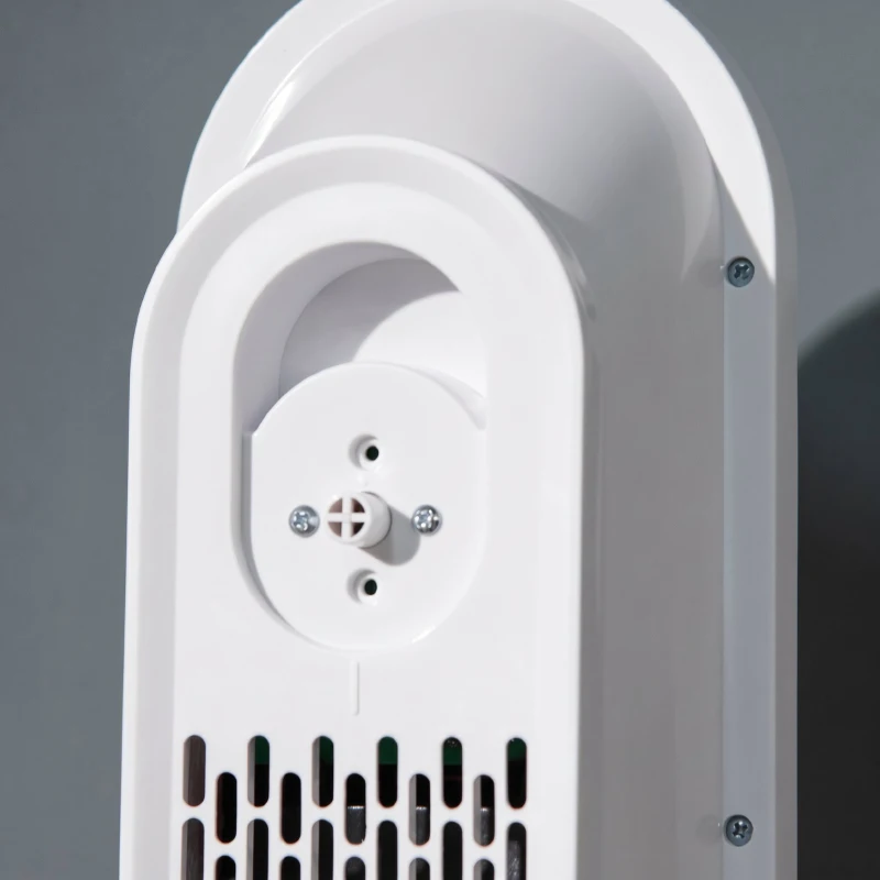 HOMCOM Radiator Electric Oscilant cu Telecomandă, Timer și 2 Moduri, din PP, PA și Metal, 21x21x63,5 cm, Alb și Negru