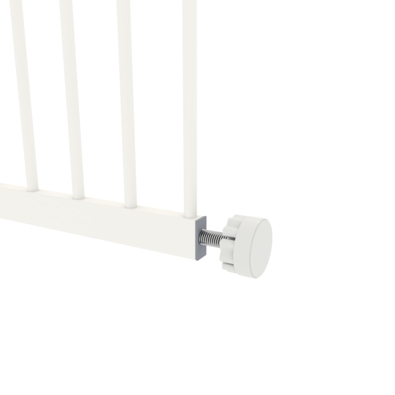 PawHut Barrière de sécurité animaux porte fermeture automatique système de double verrouillage sans perçage 3 extensions blanc(m-11)