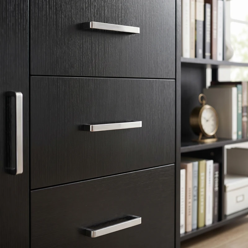 HOMCOM Caisson bureau meuble de rangement verrouillable avec 3 tiroirs et étagère réglable, roulettes, 40 x 60 x 56 cm, noir
