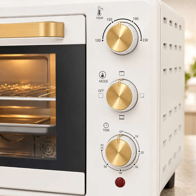 HOMCOM 21L Mini Countertop Oven, 100°C-230°C Adjustable Temperature, White