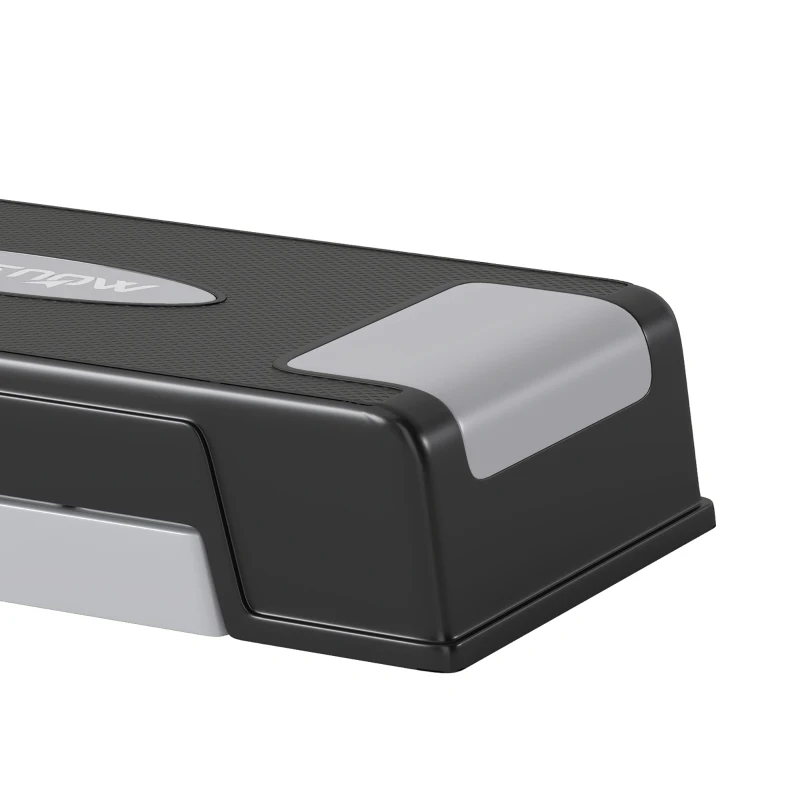SPORTNOW Stepper Fitness Aérobic 3 Niveaux, Hauteur Réglable 12/17,5/22,5 cm, Surface Antidérapante, Charge 250 kg, Gris