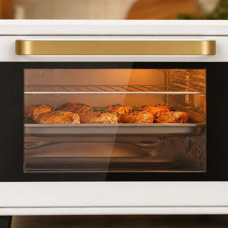 HOMCOM 21L Mini Countertop Oven, 100°C-230°C Adjustable Temperature, White