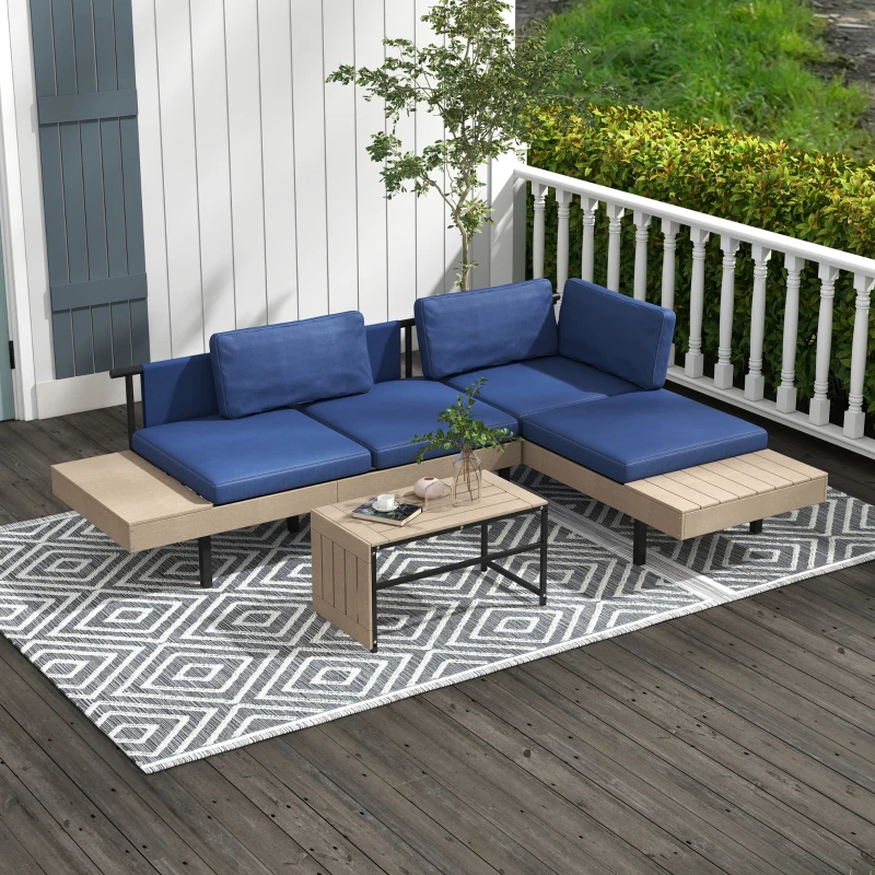 Outsunny Set de Mobilier de Gradina cu 3 Piese, cu Canapea