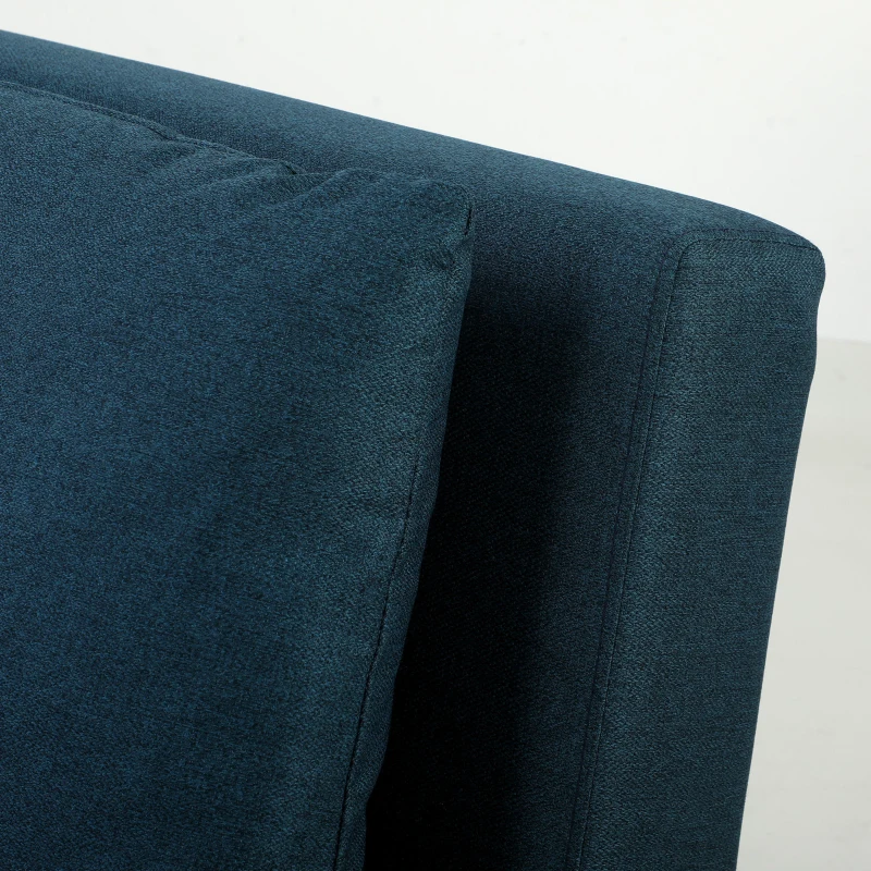 HOMCOM Fauteuil Convertible 1 Place, Fauteuil-Lit Clic-Clac 3 en 1 avec Dossier Réglable, Oreiller, Assise Large, Bleu
