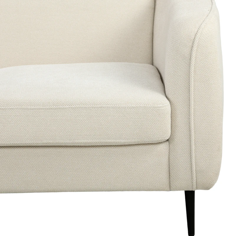 HOMCOM Canapé 2 places en velours, canapé de salon moderne 160 cm, assise large rembourrée, coussin épais à ressorts, beige