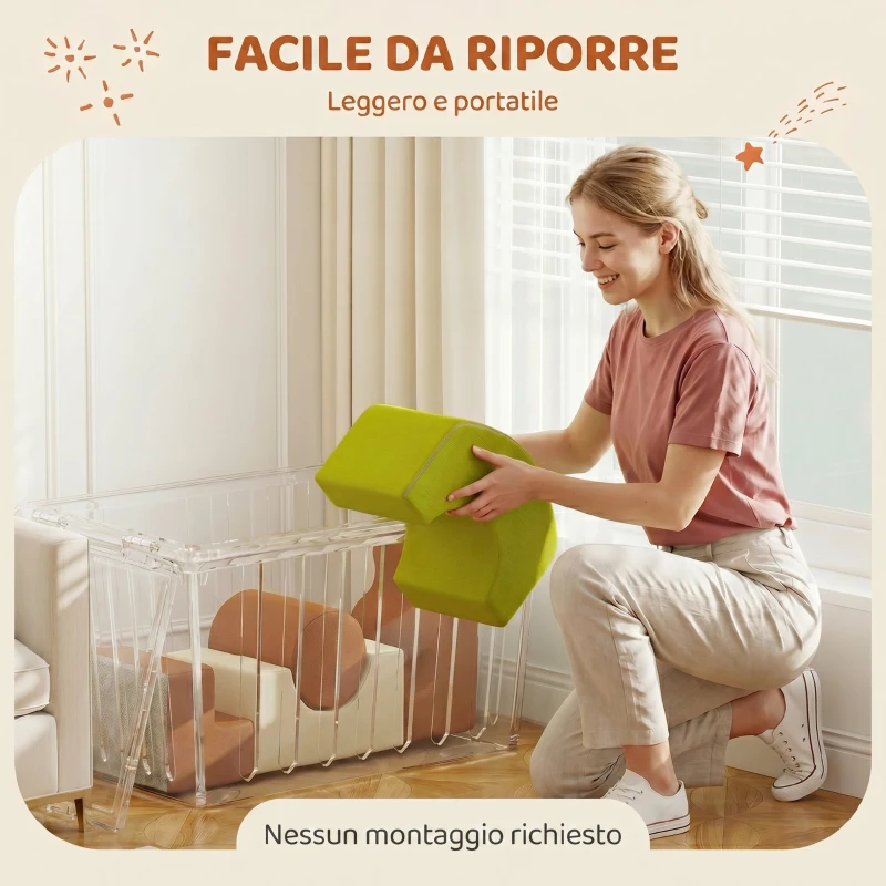 AIYAPLAY Set di 5 Costruzioni Morbide per Bambini da 3-6 Anni con Base Antiscivolo in Velluto a Coste, Multicolore