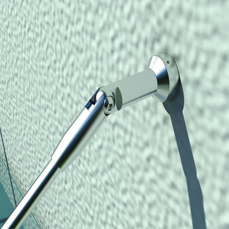 HOMCOM Pensilina in Vetro per Porta d'Ingresso in Acciaio Inossidabile e Vetro Temperato, 200x90 cm, Trasparente