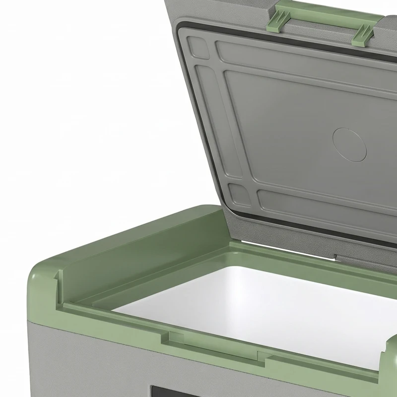 Outsunny 30L Portable Car Refrigerator - Light Green and Grey