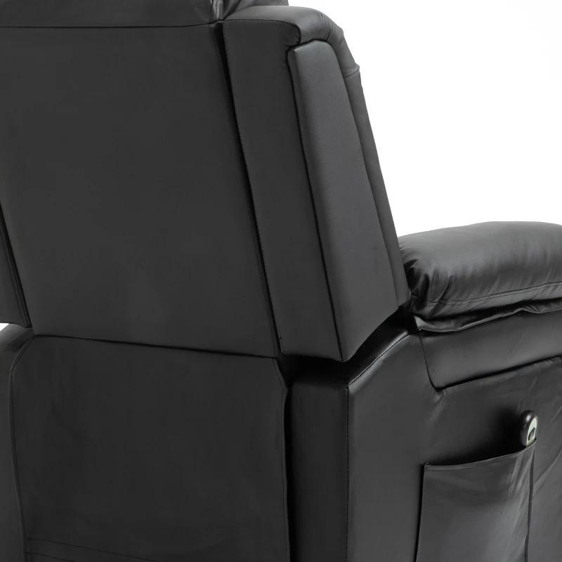 HOMCOM Fauteuil releveur électrique fauteuil relax électrique avec repose-pied télécommande et 2 pochettes 76x90x105cm noir