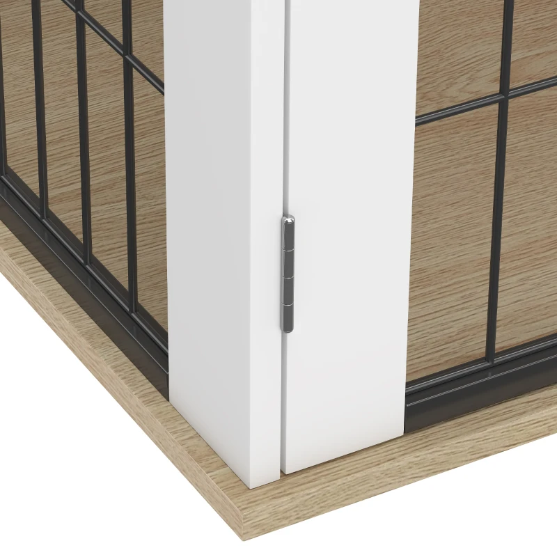 PawHut Dog Crate Furniture, Indoor Dog Cage with Double Doors for Large Breeds, Pet Kennel End Side Table