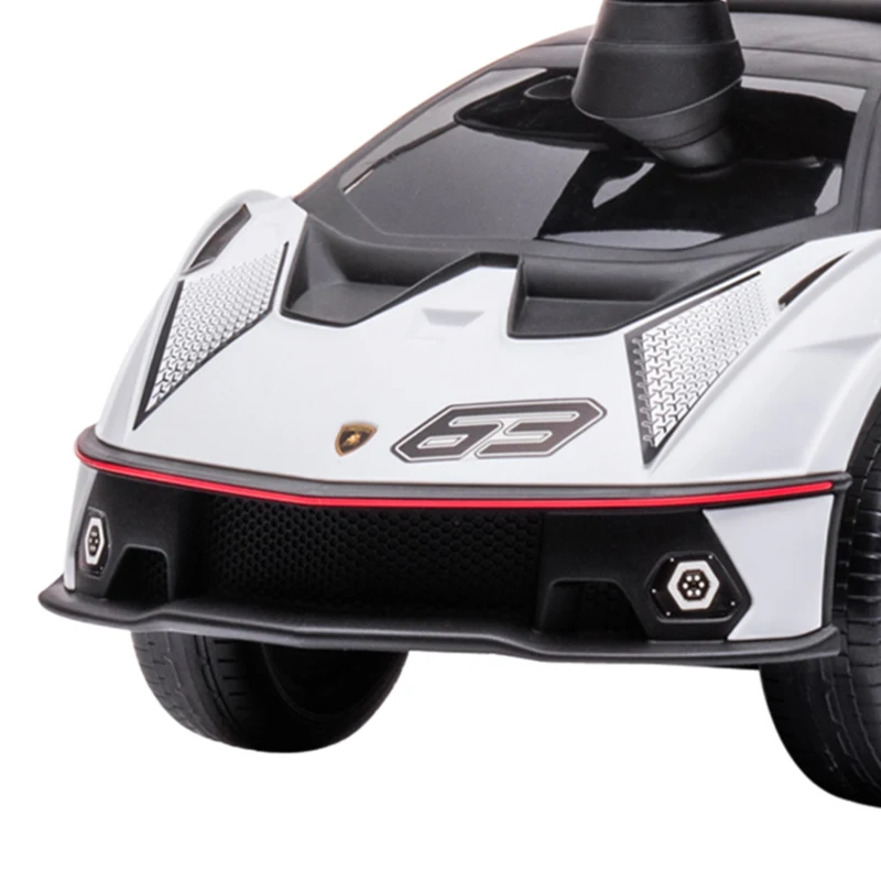 AIYAPLAY Voiture à pousser pour enfants porteur enfants 1 à 3 ans multi-équipée avec poignée de poussée, klaxon et volant, Blanc